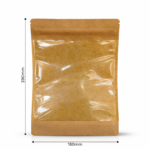 Doypack Papier Kraft 290x180x90 - 1000ml - duże okienko -25 szt. - obrazek 2