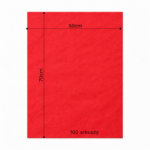 Bibuła ozdobna w arkuszach 50x70cm - Czerwona, 100 szt. - obrazek 6
