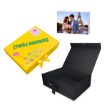 Pudełko Prezentowe Wstążka Silk Touch Czarne 350x250x110mm + nadruk