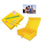 Pudełko Prezentowe Wstążka Silk Touch Żółte 350x250x110mm + nadruk