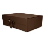 Pudełko Prezentowe Wstążka Silk Touch Brązowe 350x250x110mm + nadruk - obrazek 2