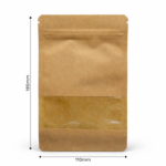 Doypack Papier Kraft 185x110x65 - 250ml - małe okienko -25 szt. - obrazek 2