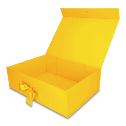 Pudełko Prezentowe Wstążka Silk Touch Żółte  350x250x110mm