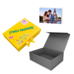 Pudełko Prezentowe, Magnetyczne - Szare 245x180x80mm + nadruk