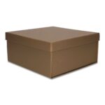 Pudełko prezentowe składane 30 x 30 x 14 cm, składane złoty ciemny PREMIUM na prezent + nadruk - obrazek 2