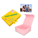 Pudełko Prezentowe Silk Touch Różowe Jasne 250x250x100mm + nadruk