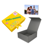 Pudełko Prezentowe Silk Touch Szare 250x250x100mm + nadruk