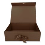 Pudełko Prezentowe Wstążka Silk Touch Brązowe 245x180x80mm + nadruk - obrazek 4