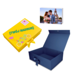 Pudełko Prezentowe Wstążka Silk Touch Granatowe 245x180x80mm + nadruk