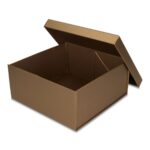 Pudełko prezentowe składane 30 x 30 x 14 cm, składane złoty ciemny PREMIUM na prezent + nadruk - obrazek 3