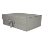Pudełko Prezentowe Wstążka Silk Touch Szare 350x250x110mm + nadruk - obrazek 2
