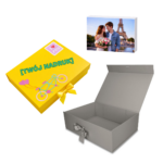 Pudełko Prezentowe Wstążka Silk Touch Szare 245x180x80mm + nadruk