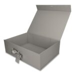 Pudełko Prezentowe Wstążka Silk Touch Szare 245x180x80mm + nadruk - obrazek 3