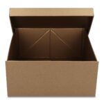 Pudełko prezentowe składane 30 x 30 x 14 cm, składane złoty ciemny PREMIUM na prezent + nadruk - obrazek 4