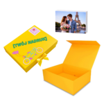 Pudełko Prezentowe, Magnetyczne - Żółte 245x180x80mm + nadruk