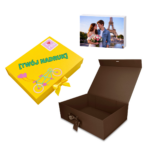 Pudełko Prezentowe Wstążka Silk Touch Brązowe 350x250x110mm + nadruk