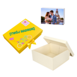 Pudełko prezentowe składane 30 x 30 x 14 cm, składane kremowe PREMIUM na prezent + nadruk